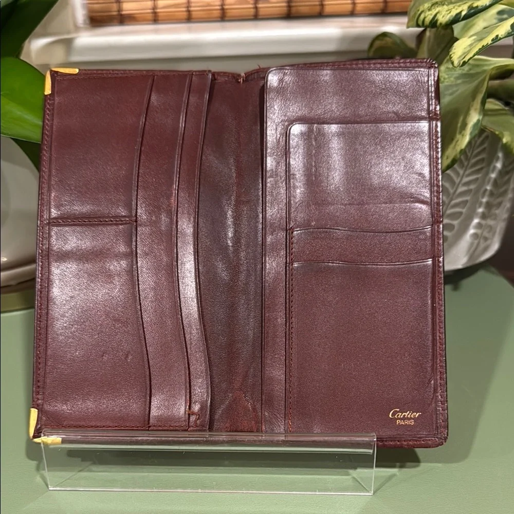 Cartier Leather Wallet with Gold Accents